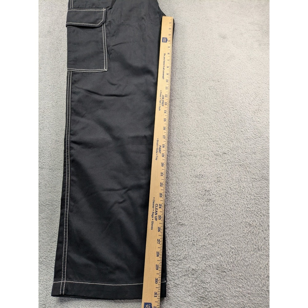 True Religion Mens Jet Black Contrast Stitch Cargo Pants 100335 Size 36 NEW - Picture 7 of 14